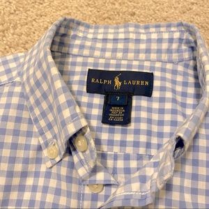 Ralph Lauren boys button down gingham shirt